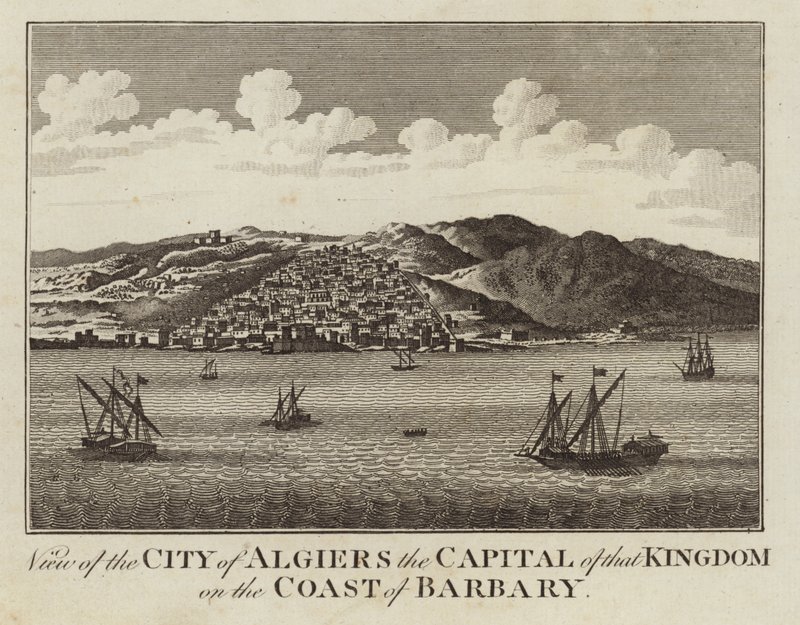 Veduta della città di Algeri, capitale di quel regno sulla costa della Barberia da English School