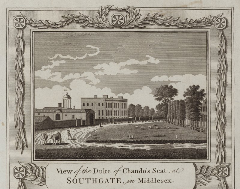 Veduta della residenza del Duca di Chandos da English School