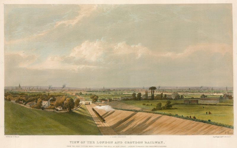 Veduta della ferrovia di Londra e Croydon da English School