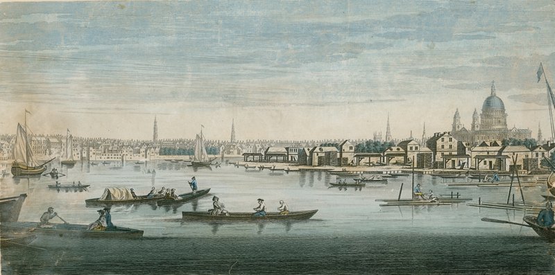 Vista del fiume Tamigi, Londra da English School