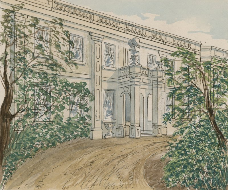 Vista della casa al n.2 di Palace Green, Kensington, in cui morì Thackeray da English School
