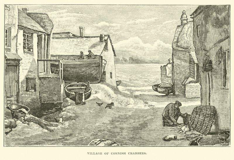Villaggio di pescatori di granchi della Cornovaglia da English School
