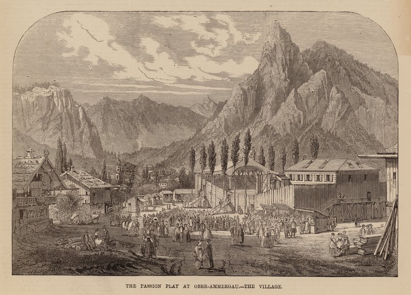 Villaggio di Oberammergau, Baviera, sede di una rappresentazione annuale della Passione da English School