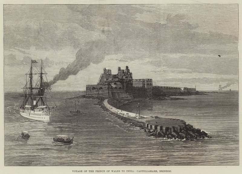 Viaggio del Principe di Galles in India, Castellamare, Brindisi da English School
