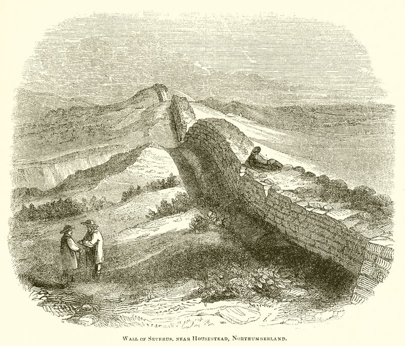 Muro di Severo, vicino a Housestead, Northumberland da English School