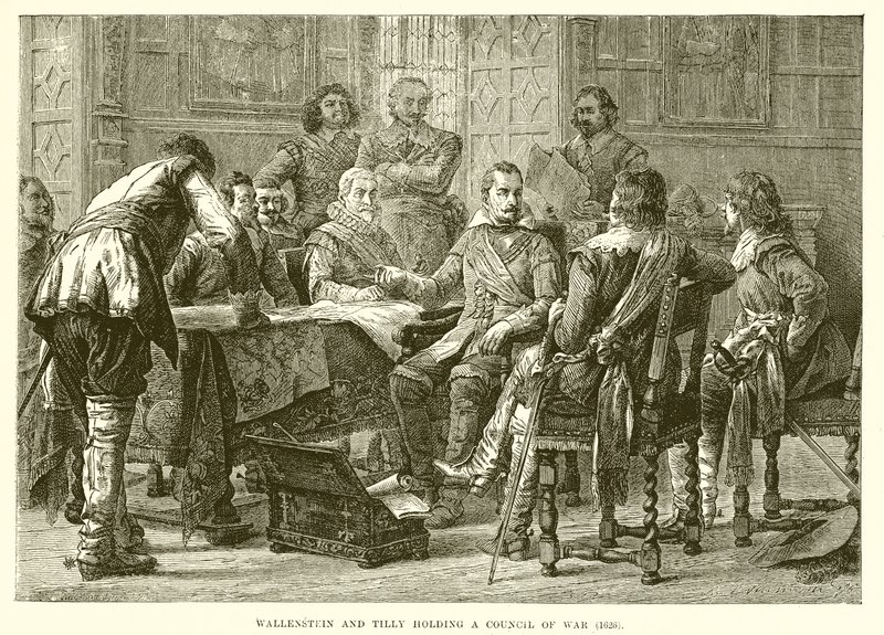 Wallenstein e Tilly tengono un consiglio di guerra (1626) da English School