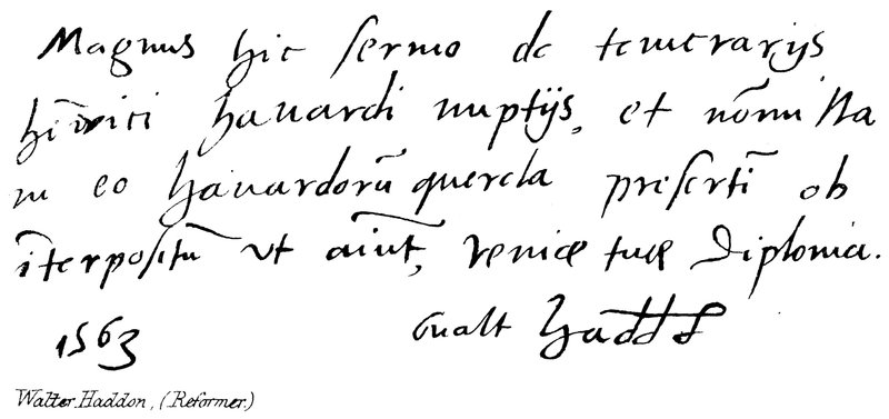 Walter Haddon, (Riformatore) da English School