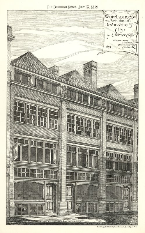 Magazzini sul lato nord di Devonshire Street da English School