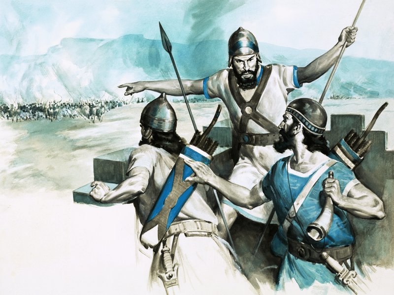 Le guardie della torre di guardia a Babilonia danno l