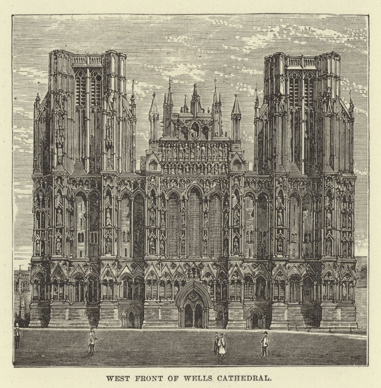 Facciata ovest della Cattedrale di Wells da English School