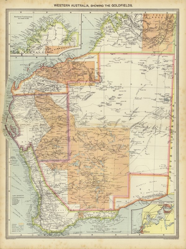 Australia occidentale, mostrando i campi d
