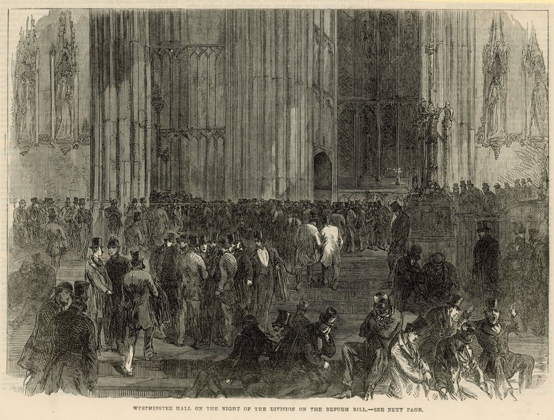 Westminster Hall nella notte della divisione sul disegno di legge sulla riforma da English School