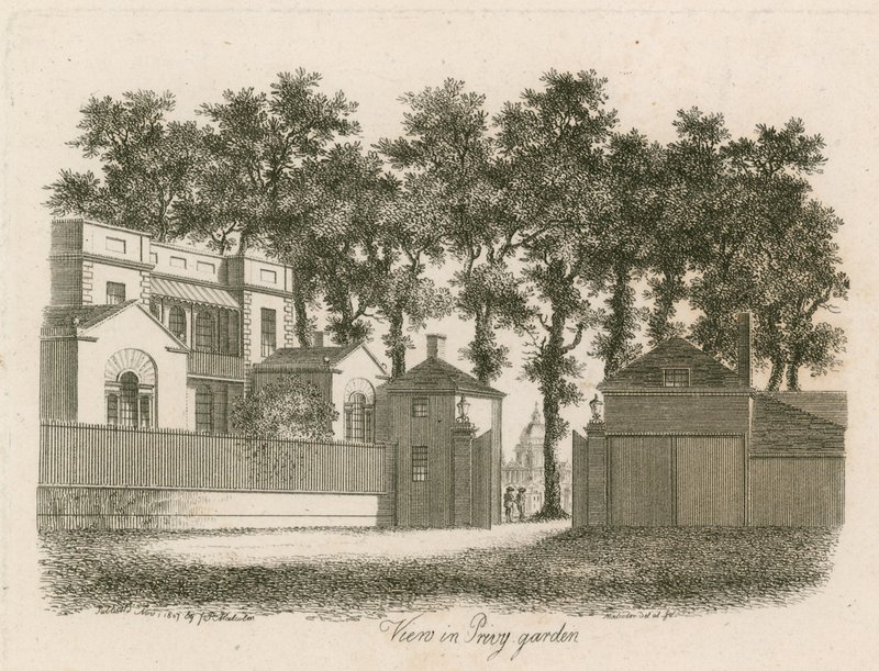 Corte o Cortile di Whitehall, Casa Vanbrugh, demolita nel 1898 da English School