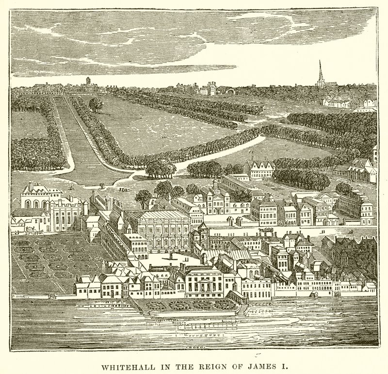 Whitehall durante il regno di Giacomo I da English School