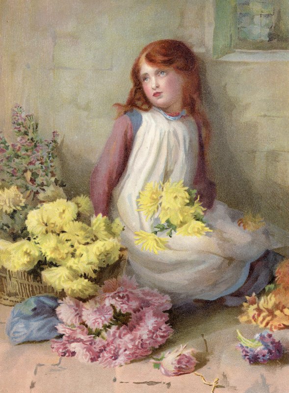 Chi compra? Giovane ragazza che vende fiori per strada da English School