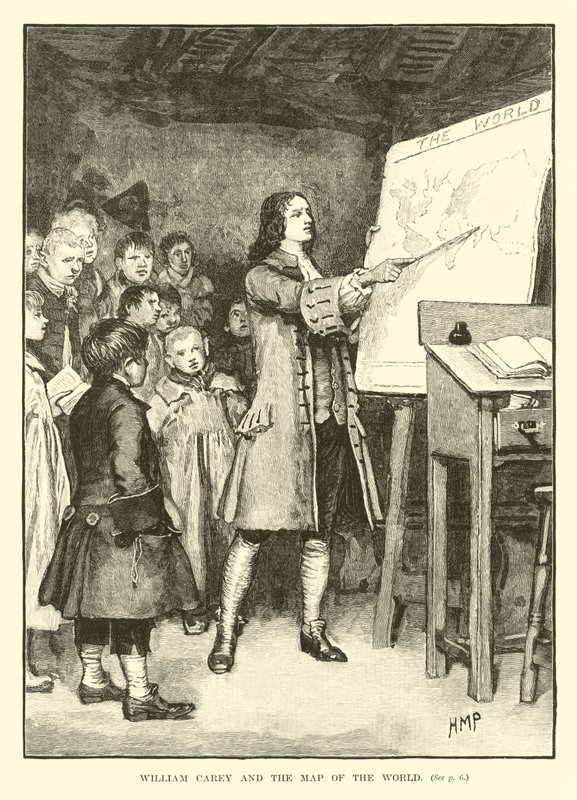 William Carey e la mappa del mondo da English School