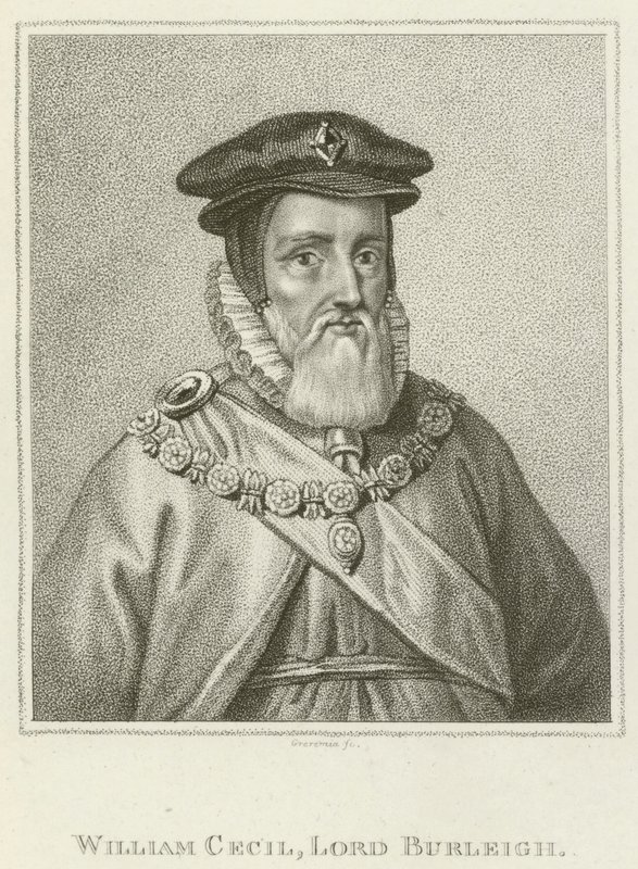 William Cecil, Lord Burleigh (incisione) da English School