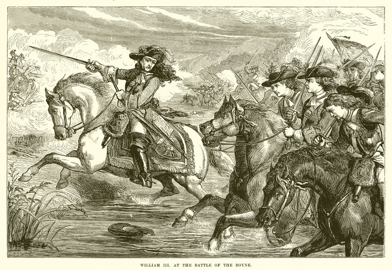 Guglielmo III alla battaglia del Boyne da English School