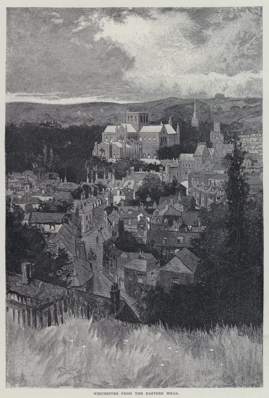 Winchester, dalle colline orientali (litografia) da English School