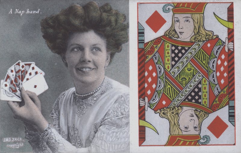 Donna con carte da gioco e il Fante di Quadri da English School