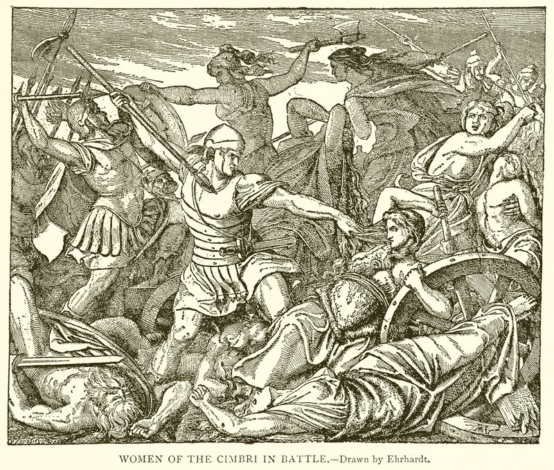 Donne dei cimbri in battaglia da English School