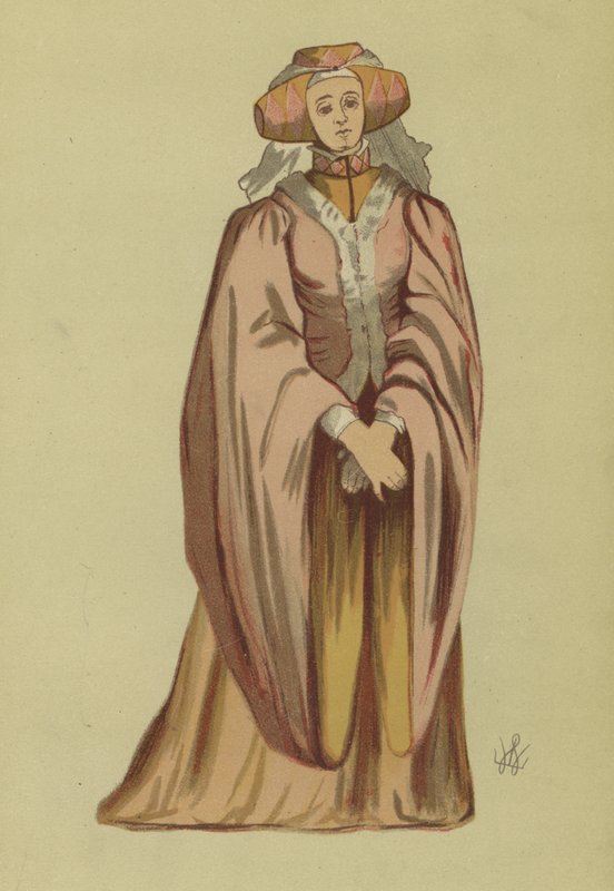 Costume femminile del regno di Riccardo II da English School
