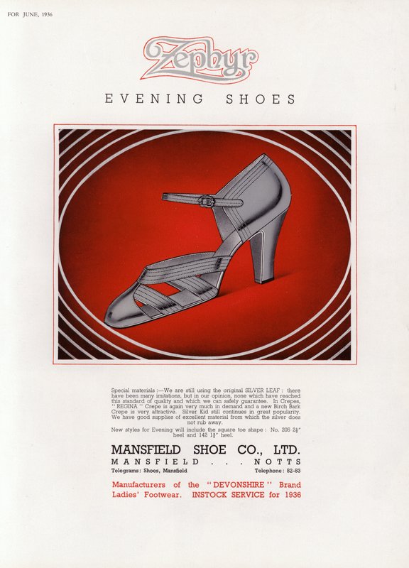 Pubblicità di scarpe da donna, anni 