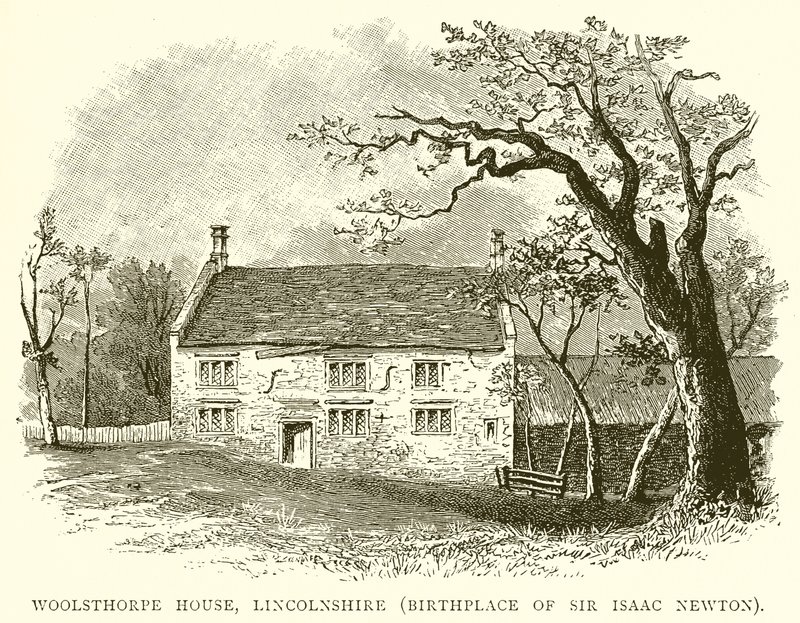 Casa di Woolsthorpe, Lincolnshire (Luogo di nascita di Sir Isaac Newton) da English School