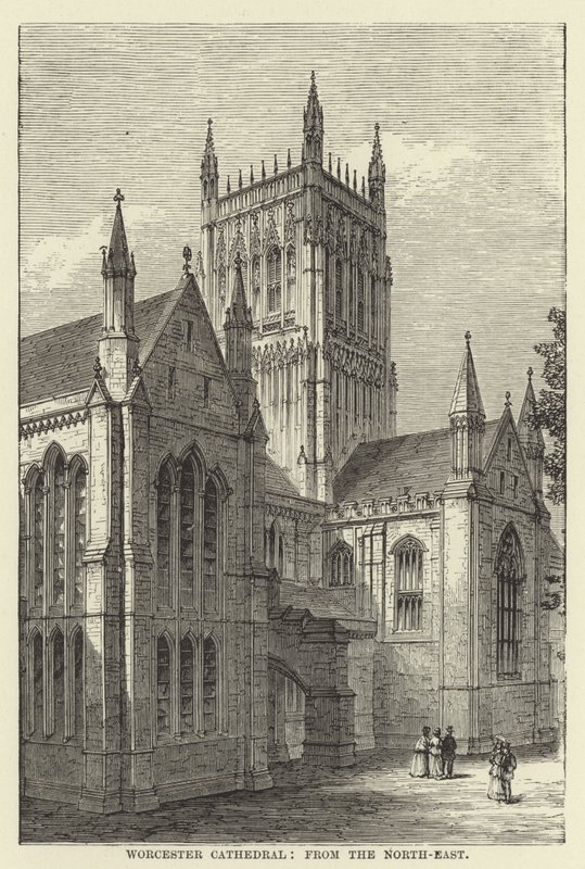 Cattedrale di Worcester, da nord-est da English School