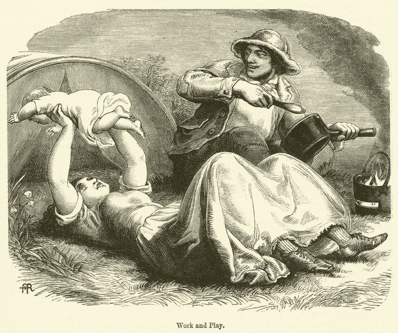 Lavoro e gioco (incisione) da English School