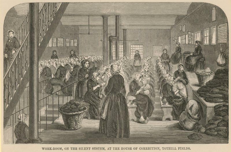 Sala di lavoro nella Casa di Correzione di Tothill Fields da English School