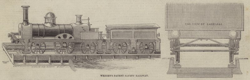 Il Brevetto di Sicurezza Ferroviaria di Wright (incisione) da English School
