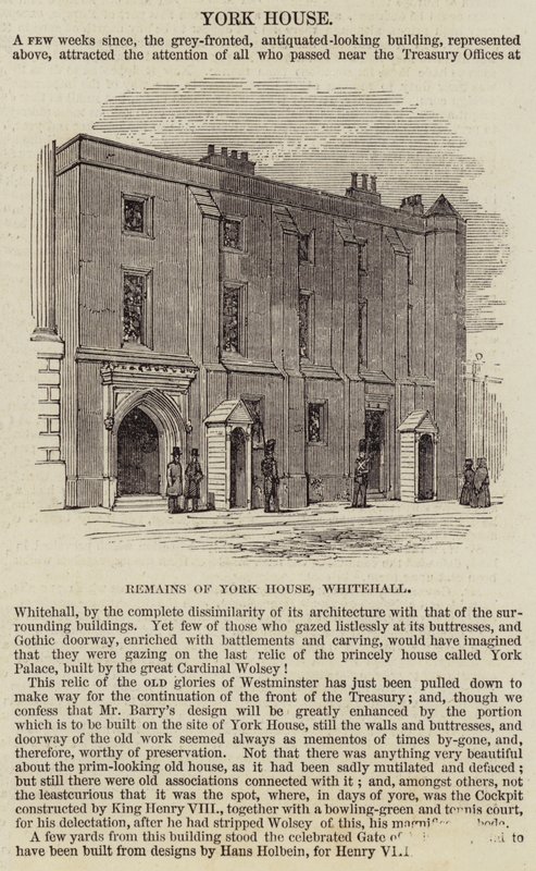 York House, Whitehall (incisione) da English School