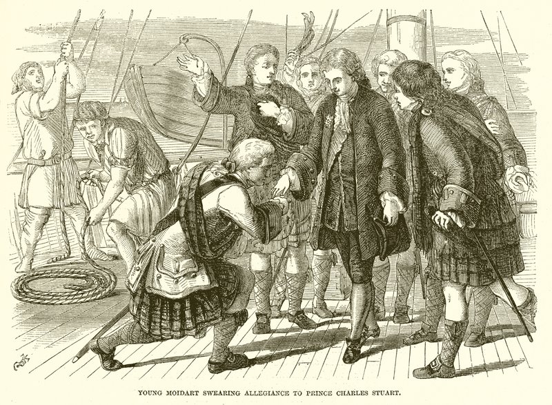 Il giovane Moidart giura fedeltà al principe Carlo Stuart da English School