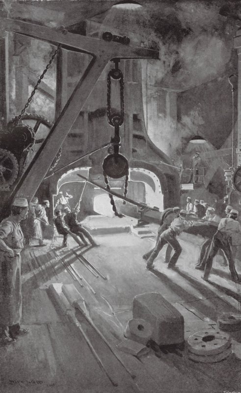 Il martello a vapore da 40 tonnellate in funzione all