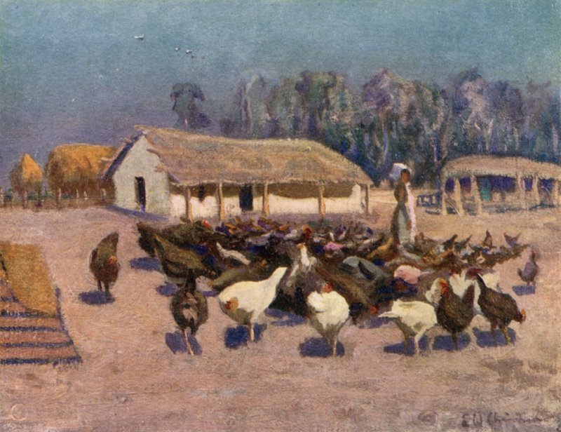 una giornata estiva in un allevamento di polli da Ernest William Christmas