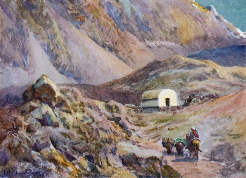 Vecchia capanna di rifugio nelle Ande da Ernest William Christmas