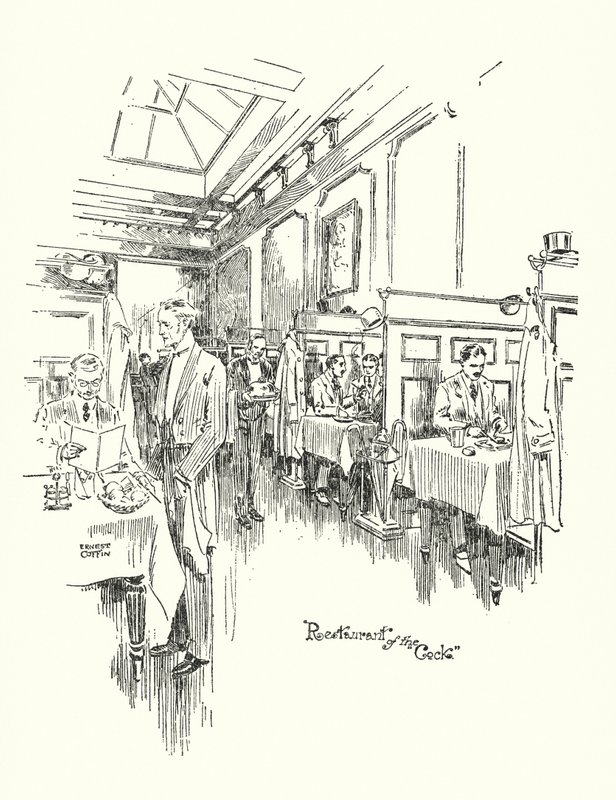 Vecchia Londra: Ristorante della Cock Tavern da Ernest (after) Coffin