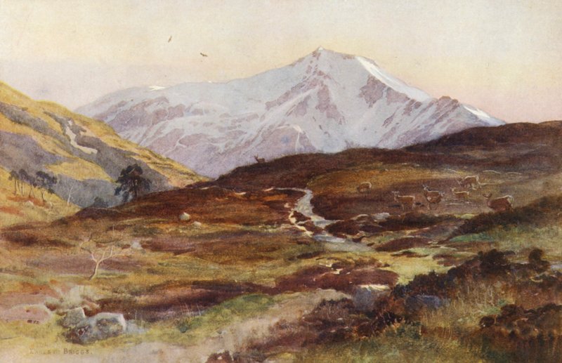 Ben Lui, in aprile, da Strath Fillan da Ernest Edward Briggs