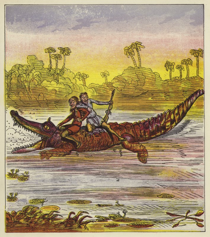 I fratelli audaci che viaggiano sul Nilo in coccodrillo da Ernest Henry Griset