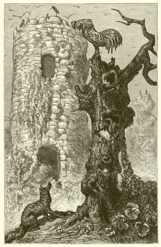 Il gallo e la volpe da Ernest Henry Griset