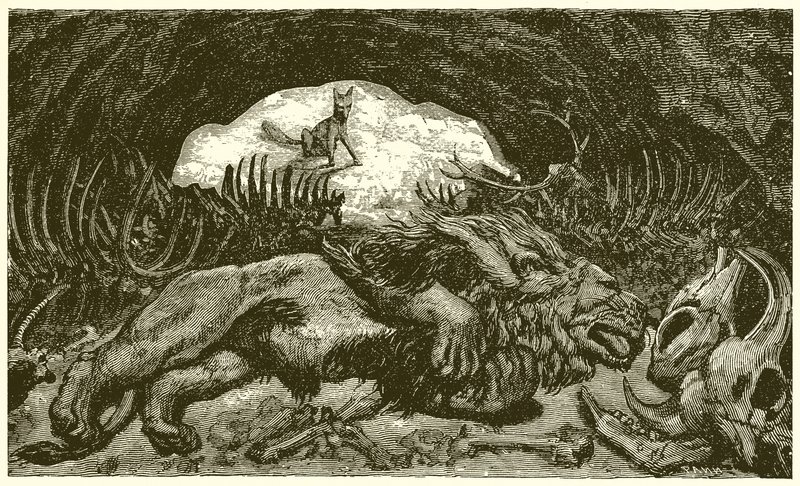 La volpe e il leone malato da Ernest Henry Griset