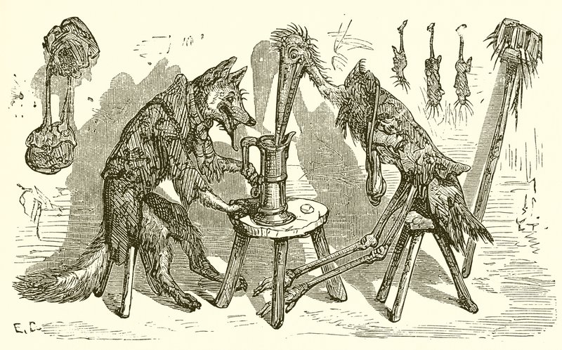 La volpe e la cicogna da Ernest Henry Griset