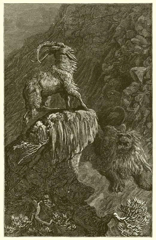 La capra e il leone da Ernest Henry Griset