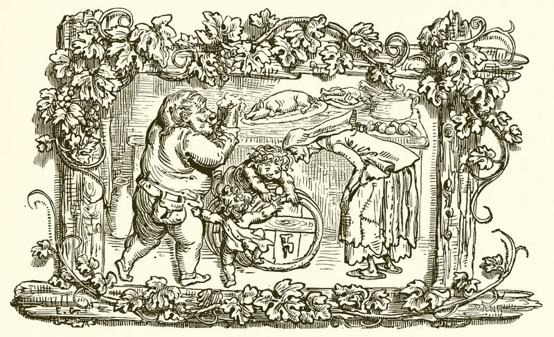 La vecchia e la botte vuota da Ernest Henry Griset