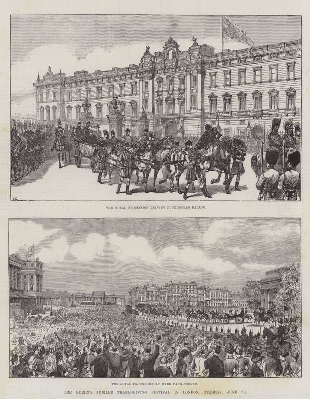 Festival di ringraziamento per il Giubileo della Regina a Londra, martedì 21 giugno da Ernest Henry Griset