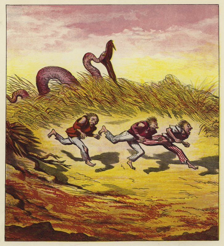 I tre marinai in fuga da un serpente gigante da Ernest Henry Griset