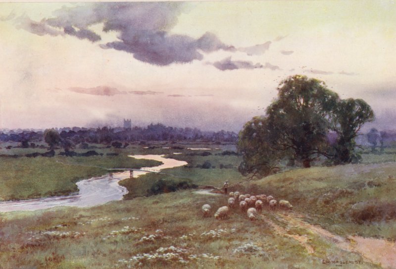 Fiume Tamigi: veduta da Eisey Hill da Ernest William Haslehust