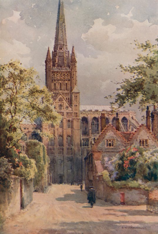 Il Precinto della Cattedrale, Norwich da Ernest William Haslehust