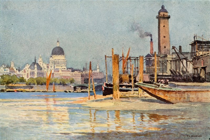 Il Tamigi da sotto il Ponte di Waterloo da Ernest William Haslehust